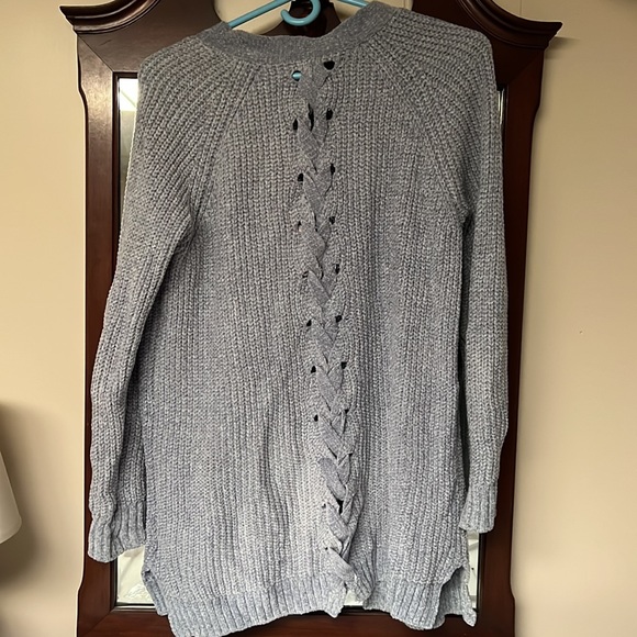 PINK ROSE Blue-Grey Knitted Cardigan - Picture 2 of 4
